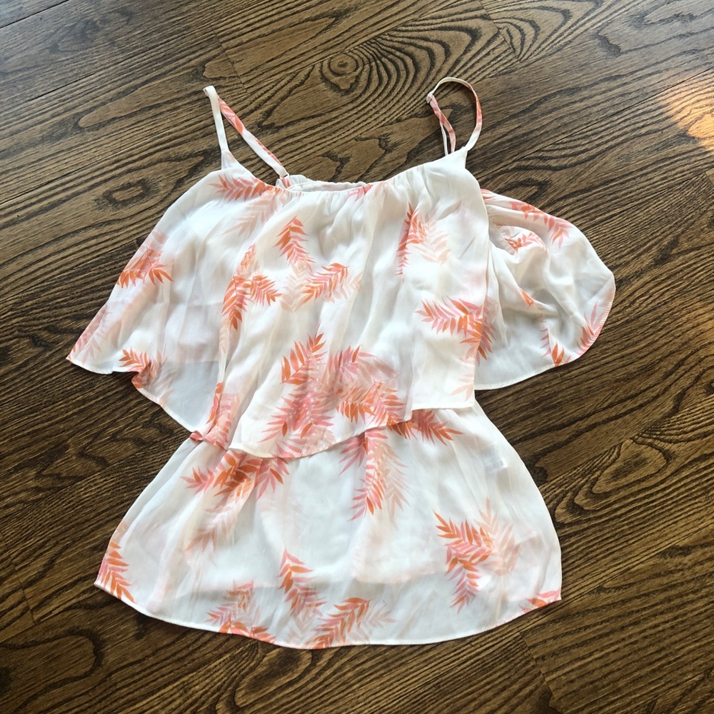 White and Peach spaghetti strap tank